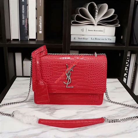 ysl red crocodile bag year old|SUNSET LARGE IN CROCODILE.